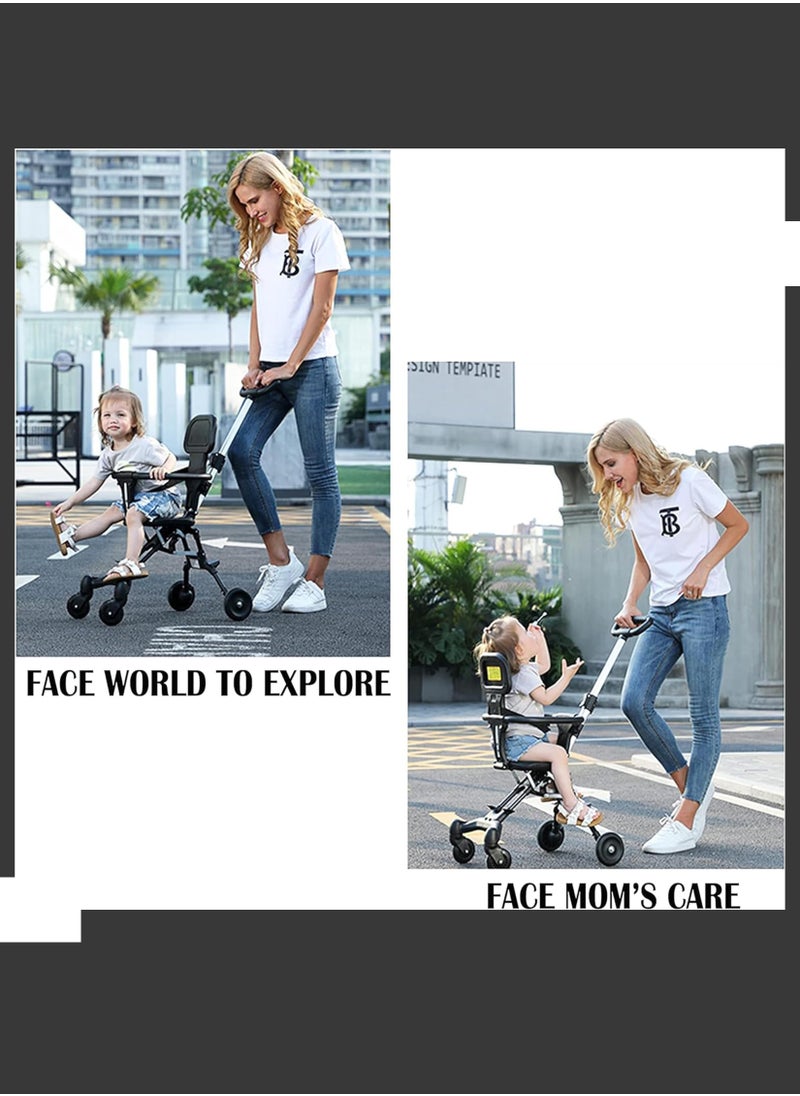 Lightweight Stroller with Easy One-Hand Push, Two-Way Adjustable Seat for Parent-Facing View, 360° Safety Features, Foldable Design for Travel