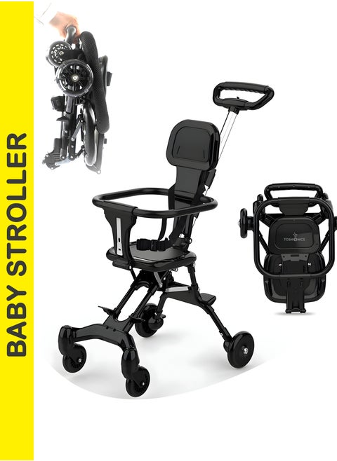 Lightweight Stroller with Easy One-Hand Push, Two-Way Adjustable Seat for Parent-Facing View, 360° Safety Features, Foldable Design for Travel