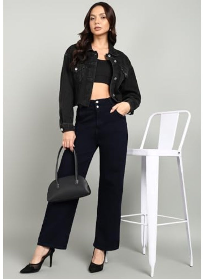 Nifty Women's Denim Stretchable 2-Button Straight Fit Jeans - Image 3