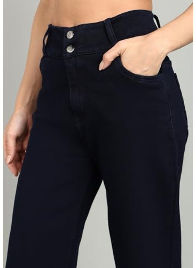 Nifty Women's Denim Stretchable 2-Button Straight Fit Jeans - Image 5