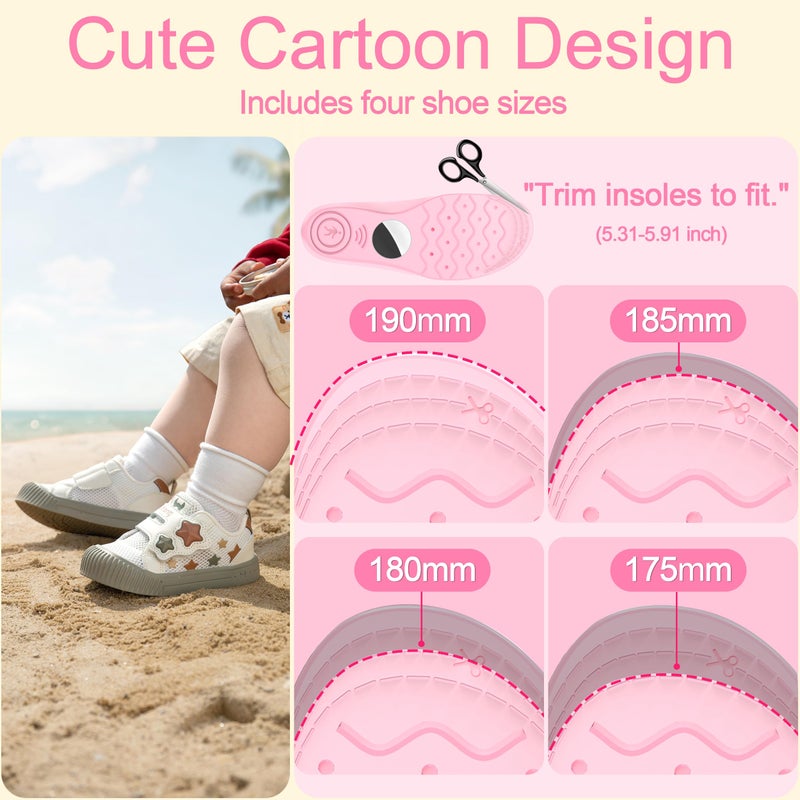 RFUNGUANGO Insoles for Airtag Hidden Holder, Tracker Devise Case for Kids, Comfortable Inserts for Shoesï¼ŒPink Rainbow (Pink, 6.89-7.48IN 10 Toddler-12.5 Toddler) - Image 2