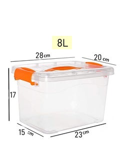 Generic 4pcs Plastic Storage Boxes, 8L Clear Stackable Containers With Lockable Lids, Clear Plastic Organizer – Transparent Box Storing Toys, Shoes, Kitchen Items, Snacks, Tools, Medicine  - Image 2