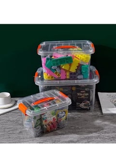Generic 4pcs Plastic Storage Boxes, 8L Clear Stackable Containers With Lockable Lids, Clear Plastic Organizer – Transparent Box Storing Toys, Shoes, Kitchen Items, Snacks, Tools, Medicine  - Image 4