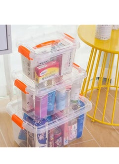 Generic 4pcs Plastic Storage Boxes, 8L Clear Stackable Containers With Lockable Lids, Clear Plastic Organizer – Transparent Box Storing Toys, Shoes, Kitchen Items, Snacks, Tools, Medicine  - Image 5