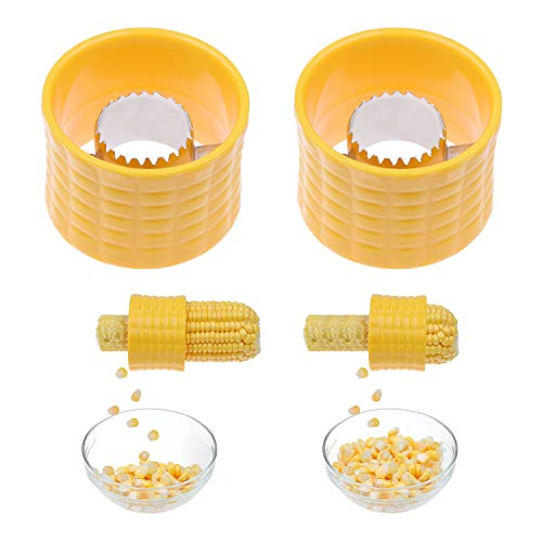 Kare Kind Corn Stripping Tool, Set of 2 - These Corn Cobber Tools are the Easiest Way to Remove Kernels from Fresh Corn - Just Push Corn Through the Device - The Stainless Steel Blades Work as a Corn Zipper - Image 1