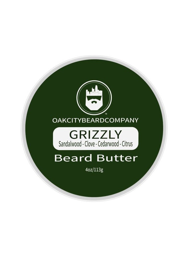 Oak City Beard Company - Grizzly - 4 Ounce - Beard Butter - Beard Conditioner - Sandalwood - Clove - Cedarwood - Citrus - Image 1