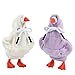 CAMDUCK 2 Pcs Desk Goose Outfits 7 Inches Mini Desk Goose Clothes Hoodies 7 Inch Porch Geese Costume Clothing Accessories Magnetic Desktop Geese Statue Table Decor Purple Beige - Image 2