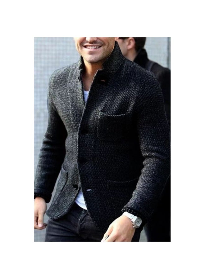 NIBEMINENT Mens Elegant Leisure Casual Knitted Blazers Spring Classic Basic Jackets Men Slim Comfy Blazers Outerwear - Image 1