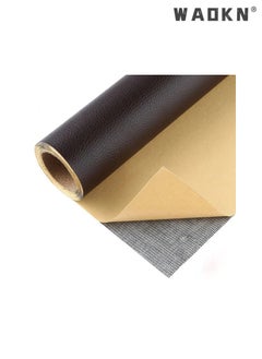 WAOKN Self Adhesive Leather Repair Subsidy 50 X 137 cm Large Adhesive Decorative Tape DIY Adhesive Backed Lychee Patterned Repair for Sofas Shoes Car Seats Handbags and Other Leather Patches (Black)  - Image 2