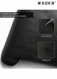 WAOKN Self Adhesive Leather Repair Subsidy 50 X 137 cm Large Adhesive Decorative Tape DIY Adhesive Backed Lychee Patterned Repair for Sofas Shoes Car Seats Handbags and Other Leather Patches (Black)  - Image 4