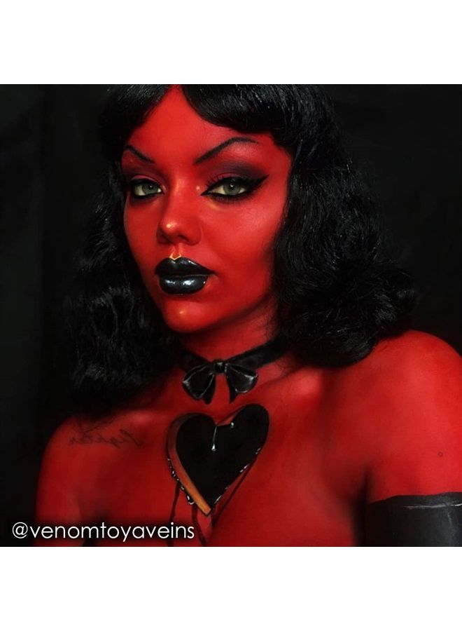 mehron مكياج فانتازيا FX كريم مكياج | مكياج هالوين مائي | طلاء وجه أحمر وطلاء جسم للبالغين 1 أونصة سائلة (30 مل) (أحمر) - Image 4