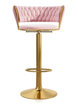 Modern Velvet Adjustable Barstools 360° Swivel Counter Stools with Golden Base Upholstered Open Back Tall Bar Chairs with Footrest for Home Pub Kitchen - pzsku/Z00E8436E5B180B9D6B37Z/45/_/1730535328/f789bcf6-5b4b-4f4b-b013-d30a1734c1b7