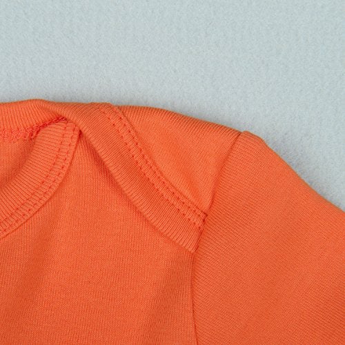 ROMPERINBOX Unisex Solid Baby Bodysuit 0-24 Months (0-3 months, Orange long sleeve) - Image 4