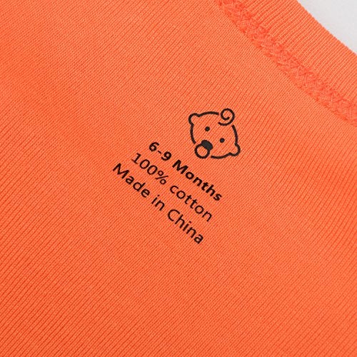 ROMPERINBOX Unisex Solid Baby Bodysuit 0-24 Months (0-3 months, Orange long sleeve) - Image 5