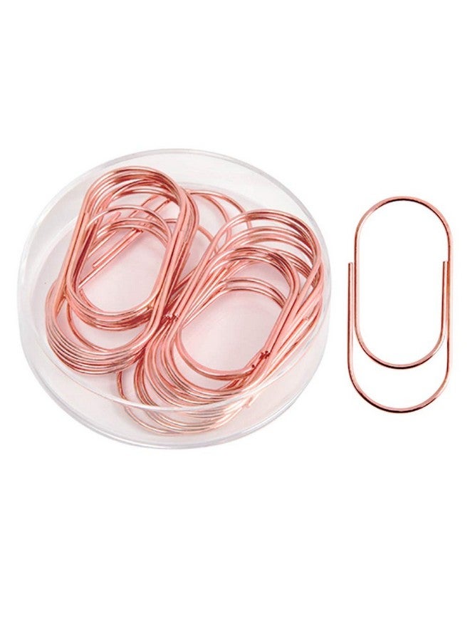 Supfoxer Rose Gold Jombo Paper Clips Topgogo 20Pcs 50Mm 2 Inch Large Wide Paper Clips Nonskid Smooth Finish Steel Wire Medium Office Supply Accessories - Image 2