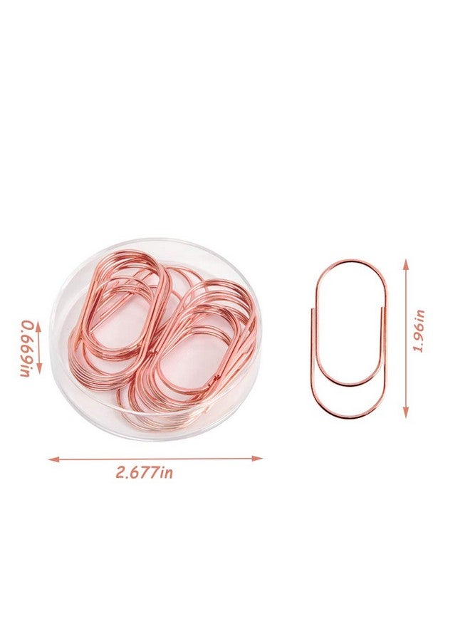 Supfoxer Rose Gold Jombo Paper Clips Topgogo 20Pcs 50Mm 2 Inch Large Wide Paper Clips Nonskid Smooth Finish Steel Wire Medium Office Supply Accessories - Image 5
