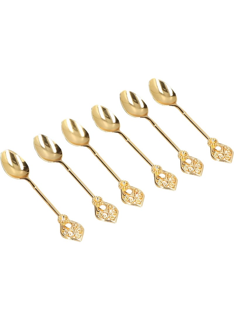 Gold Zinc Alloy Dessert Spoons with Organizer, Swan Base Coffee Spoon Set, 6 Pieces, Flatware Dessert Spoons  - Image 5