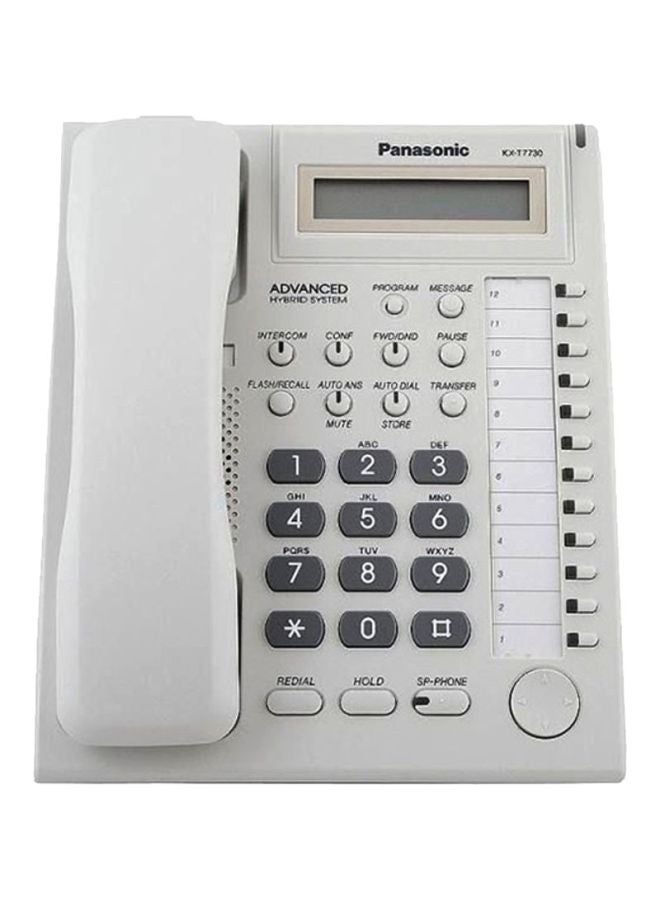 Panasonic KX-T7730 Corded Single Line Telephone White/Grey - Image 2