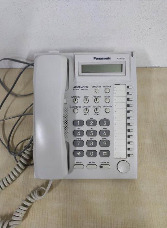 Panasonic KX-T7730 Corded Single Line Telephone White/Grey - Image 5