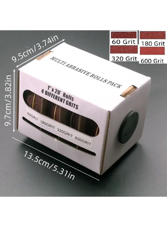 RORUGHTEX 4 6 Grit Aluminum Oxide Sandpaper Roll Set With Dispenser Heavy Duty Multi Grit 60 100 180 320 600 1000 Emery Cloth Roll Pack Compatible With Sanding Blocks And Line Grinders For Metal Glass Woodworking Removal - Image 2