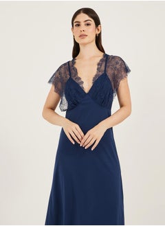 Styli Galloon Lace Trim Strap Overlay Nightdress  - Image 2
