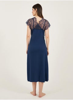 Styli Galloon Lace Trim Strap Overlay Nightdress  - Image 4
