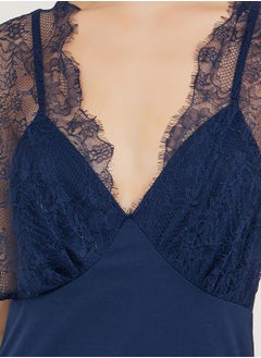 Styli Galloon Lace Trim Strap Overlay Nightdress  - Image 3