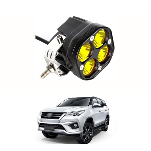 PRIKNIK 3-Inch 40W Yellow LED Spot Lights, Offroad Fog Lamps, Amber Driving Lights for Cars, SUVs, Trucks, and Boats – Pack of 2 with Bike-Compatible Three-Way Switch Compatible With F-ortuner - Image 4