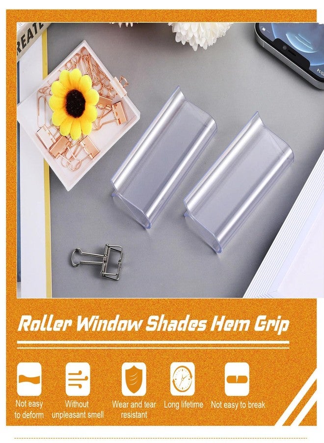 Chunful 8 Pieces Window Shade for Roller Pull Down Roller Shades Handle Blinds for Windows Grips Plastic Hem Grip Hardware for Home Rv Rolling Curtain Accessories (Clear) - Image 5