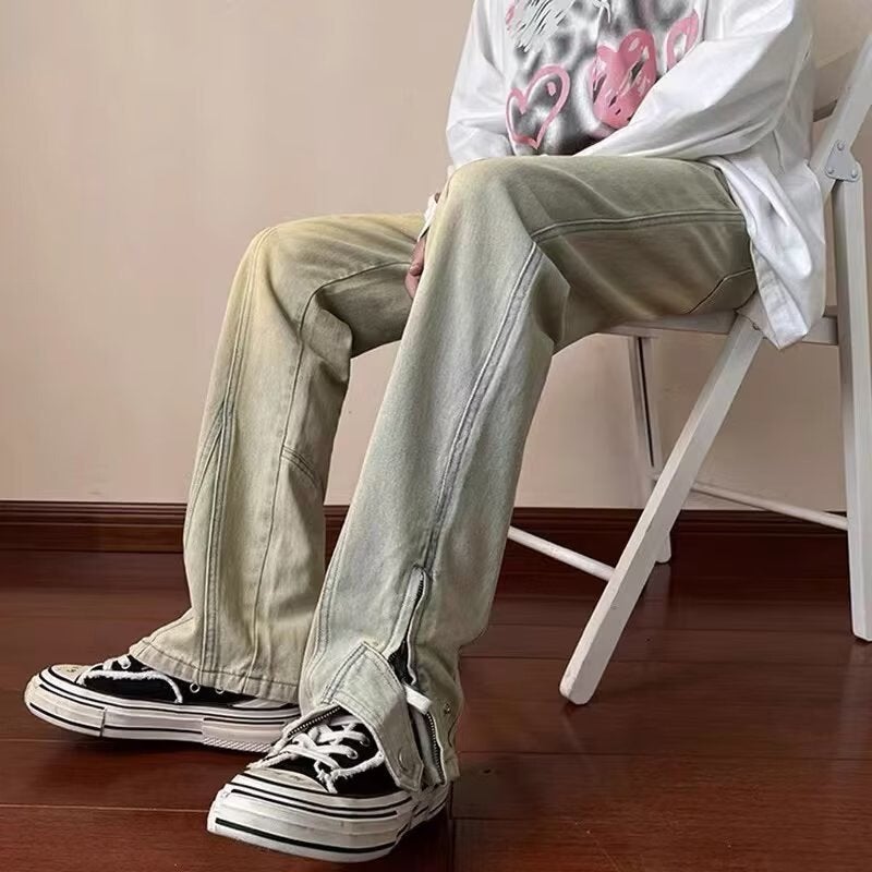 Unisex Classic Denim Jeans Loose Fit Daily Outdoor Wear - Image 1