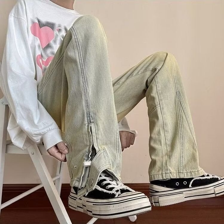 Unisex Classic Denim Jeans Loose Fit Daily Outdoor Wear - Image 2