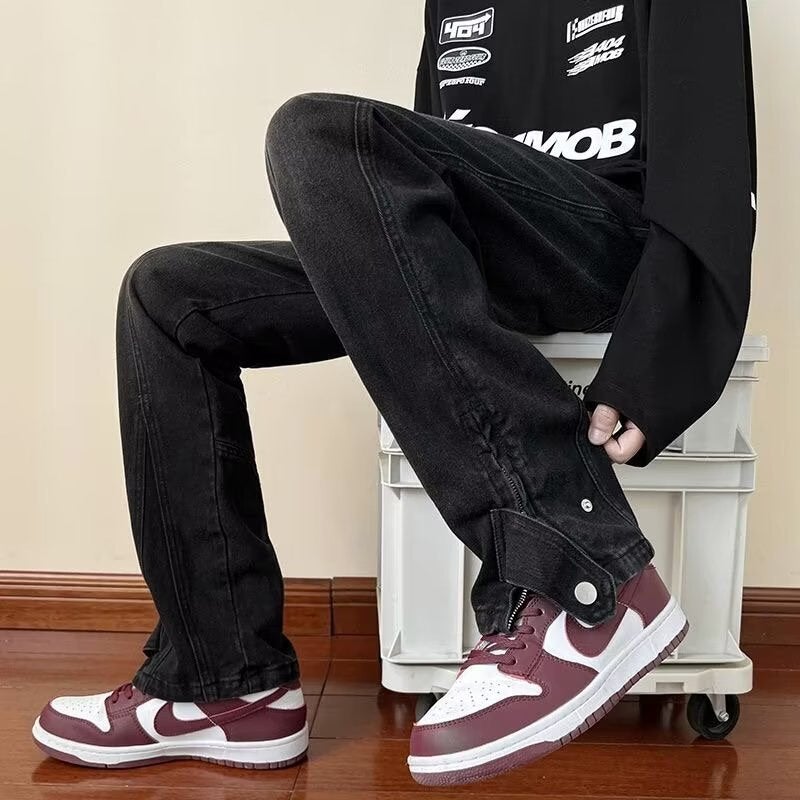 Unisex Classic Denim Jeans Loose Fit Daily Outdoor Wear - Image 4