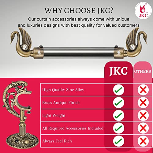 JKC Antique Zinc Alloy Peacock Curtain Brackets and Holders, Curtain Holders for Wall, Curtain Brackets, Stylish Curtain Holder, Curtain Rod Holder, Antique Color - 10 Bracket 10 Holder - Image 4