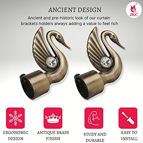 JKC Antique Zinc Alloy Peacock Curtain Brackets and Holders, Curtain Holders for Wall, Curtain Brackets, Stylish Curtain Holder, Curtain Rod Holder, Antique Color - 10 Bracket 10 Holder - Image 3