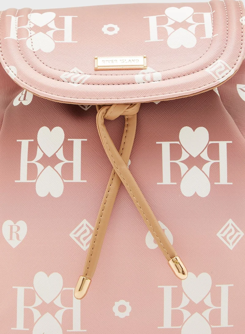 RIVER ISLAND Kids Ombre Monogram Backpack