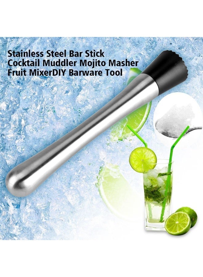 Crush Stick,Food Crusher Stick,Cocktail Stirrer Stainless Steel Cocktail Crush Stick Home Bar Tools Mojito Fruit Crusher Stainless Steel Ice Crushing Rod Food Wine Mixing for Bars Restaurants - Image 5