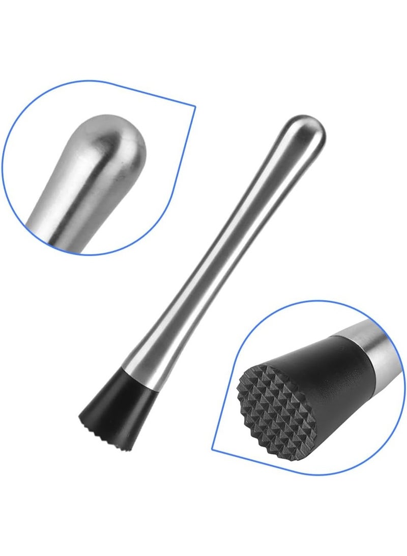 Crush Stick,Food Crusher Stick,Cocktail Stirrer Stainless Steel Cocktail Crush Stick Home Bar Tools Mojito Fruit Crusher Stainless Steel Ice Crushing Rod Food Wine Mixing for Bars Restaurants - Image 3