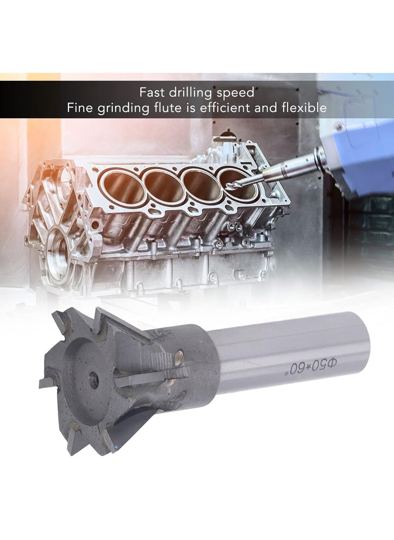 Diydeg Dovetail Cutter 60 Degree Quenching Cemented Carbide Universal Handle High Temperature Resistance End Mill Smooth Chip Evacuation Efficient Flexible Dovetail Cutter Milling for Non Ferrous Metals  - Image 2