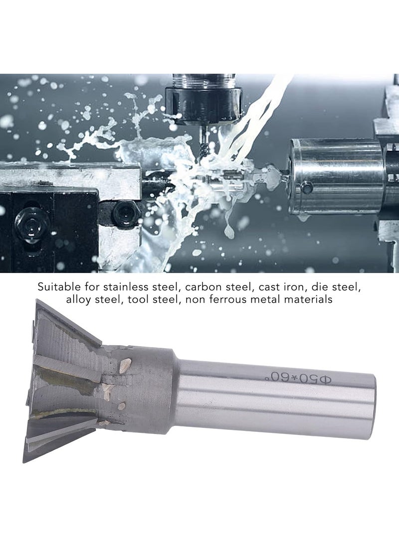 Diydeg Dovetail Cutter 60 Degree Quenching Cemented Carbide Universal Handle High Temperature Resistance End Mill Smooth Chip Evacuation Efficient Flexible Dovetail Cutter Milling for Non Ferrous Metals  - Image 4