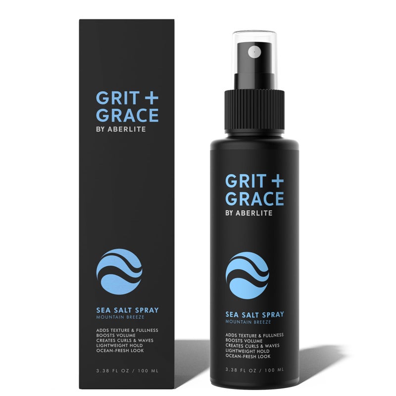 Aberlite Grit+Grace Sea Salt Spray for Men & Women Beach Look - Hair Texture Styling Product for Beach Waves - Curly & Wavy Hair Texture Spray (3.38 FL OZ) - Image 1