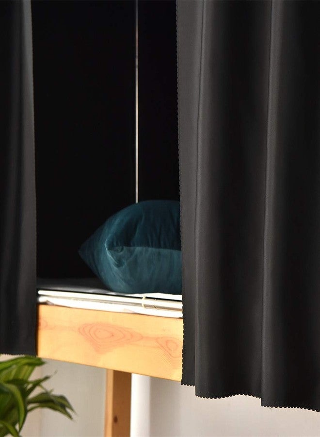 Teanea Full Size Bunk Bed Blackout Curtains Heavy-Duty for Bottom Men Women Teens, Black, 2 Panels, 47.2in Height - Image 3