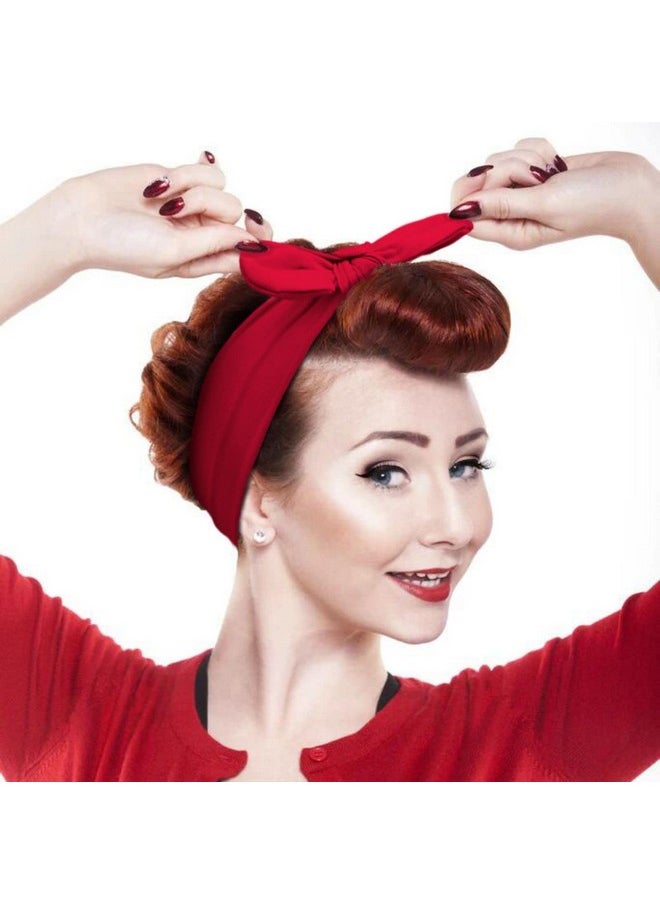 AKTVSHOW - Ktvshow 10 Pack Headbands For Women Bow Rabbit Ear Boho Headband Workout Running Sports Sweat Elastic Hair Wrap For Girls Cute Hair Accessories (Solid Color) - Image 1