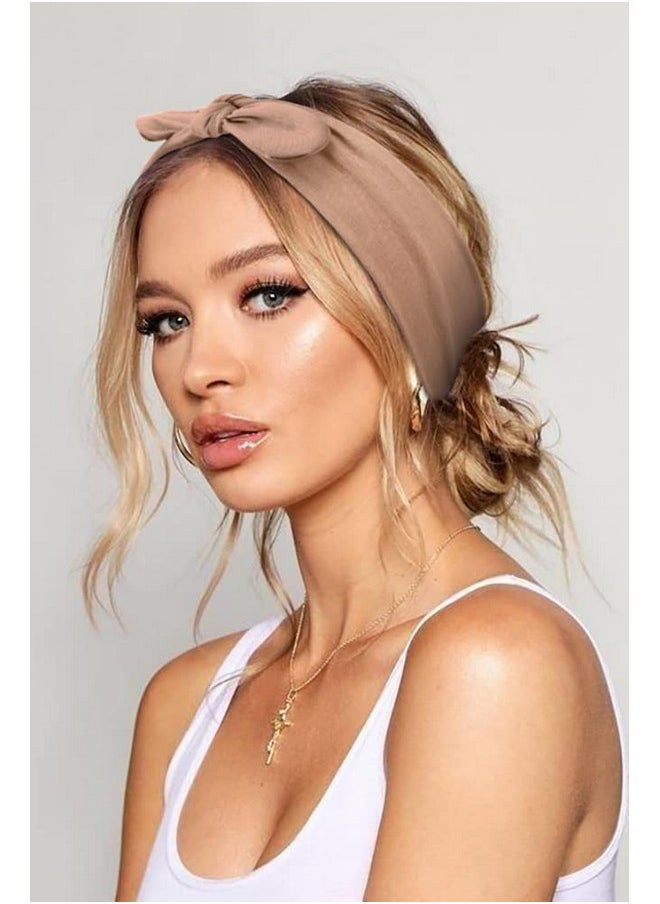 AKTVSHOW - Ktvshow 10 Pack Headbands For Women Bow Rabbit Ear Boho Headband Workout Running Sports Sweat Elastic Hair Wrap For Girls Cute Hair Accessories (Solid Color) - Image 1
