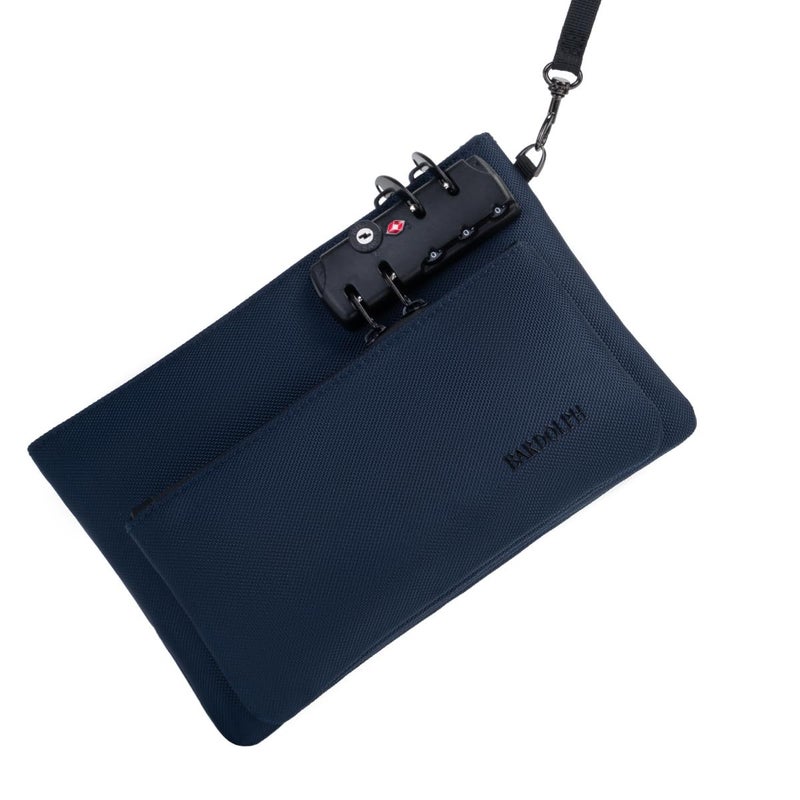 BARDOLPH Money Bag with Lock, Double layer Men & Women's Locking Accessories Pouch, Bank Bag,CashBag with Lock and Zipper NotaryBag with Lock (BLUE) - Image 5