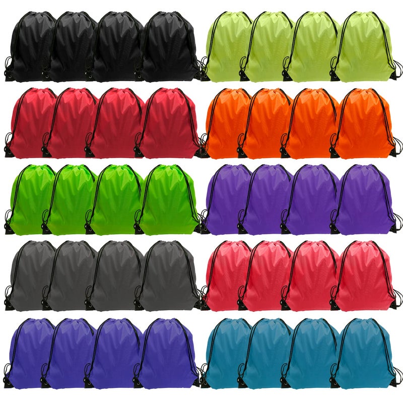 GoodtoU Drawstring Bags Bulk 40 Pack, Drawstring Backpack Cinch Bags for Kids & Adults, Lightweight Nylon String Backpacks for School Gym Travel Party Favors Goodie Bags Events Party Favors & Homeless - Image 1