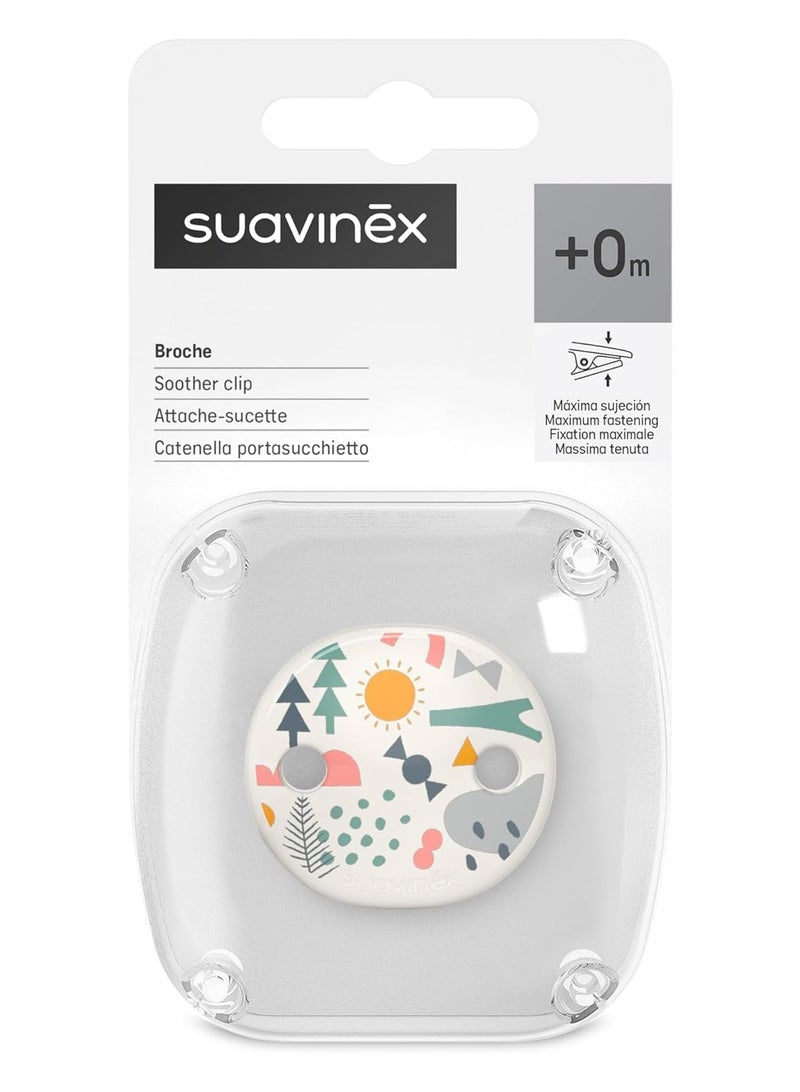 Suavinex Soother Clip|+0M|A Walk Yellow|Oval - Image 2