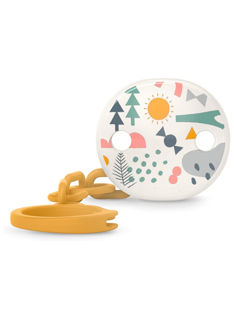 Suavinex Soother Clip|+0M|A Walk Yellow|Oval - Image 1