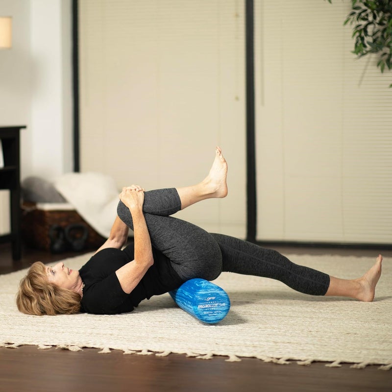 OPTP PRO-Roller Soft Density Foam Roller – Low Density Soft Foam Roller for Physical Therapy, Pilates, Yoga Foam Roll Exercises, and Muscle Recovery- Blue 36" x 6" - Image 3
