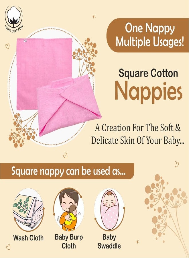 Bumsies Square Nappy For Babies, Reusable, Washable Soft Muslin Cotton Nappy/Langot for New Born Baby/Toddler | Gentle on Baby Skin | Helps in Potty Training | 12-18 months | Pack of 5 | Printed - Image 2