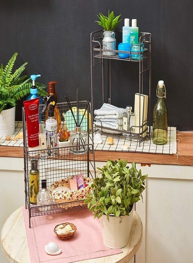 OGFC 28282 Space saving 2-Tier Organizer Rack, Wire Basket Storage Container Countertop Shelf Kitchenware Bathroom Cans Foods Spice Office - Image 2